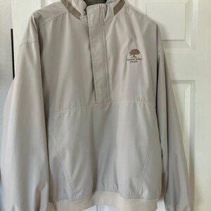 GEAR Men's beige golf pullover windbreaker from Carvel Valley Ranch Golf Course